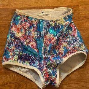 Rave shorts festival sequin